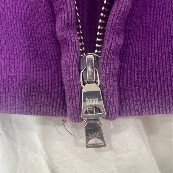 BAPE Purple zip up sweater